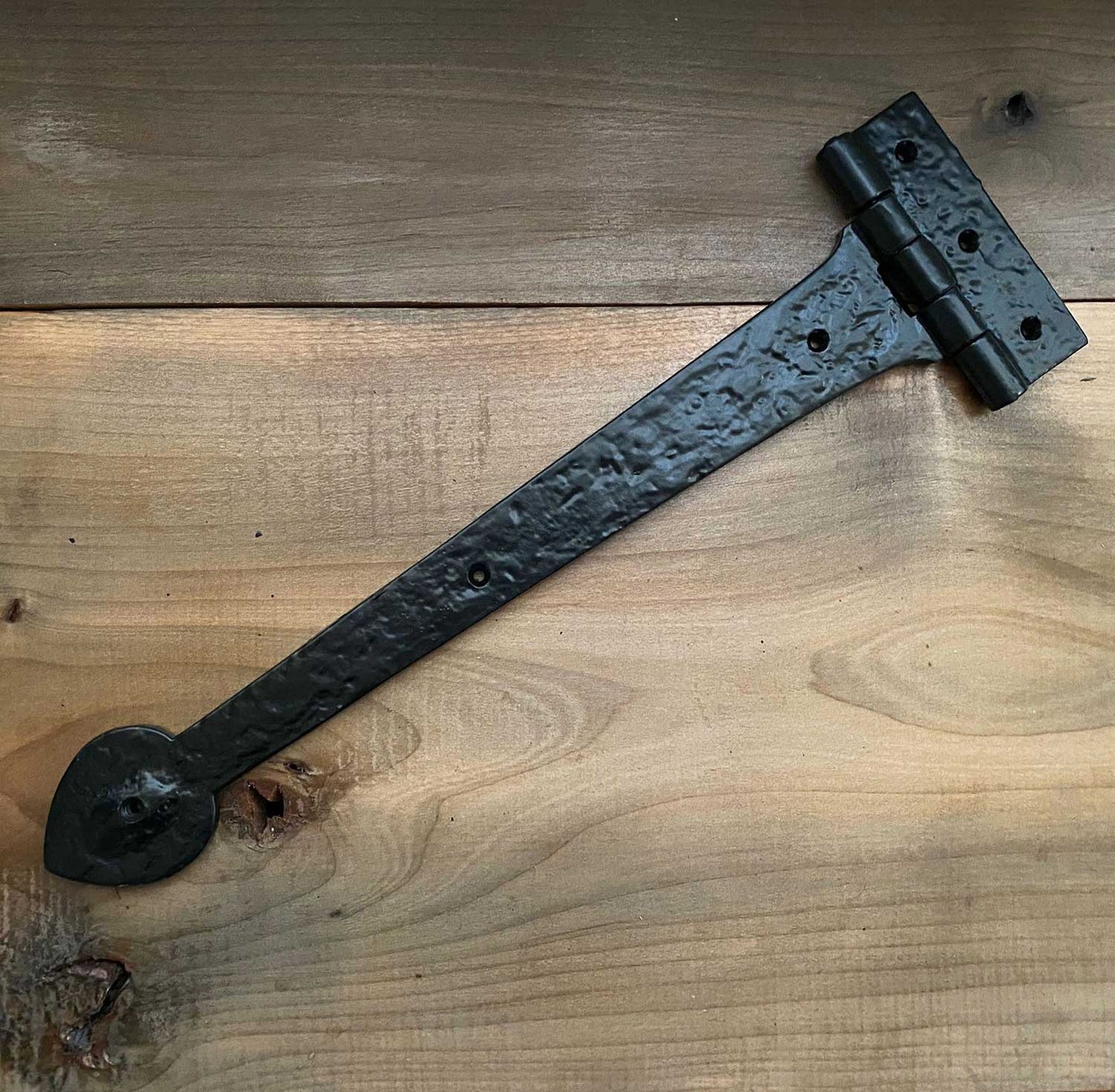 Black T-Hinge With Spade Point 16 Inch Decorative For Small Doors