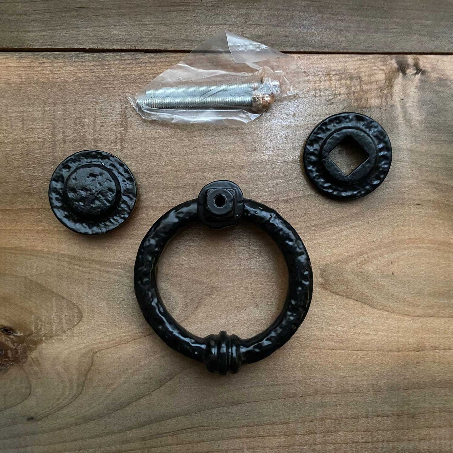 Rustic Door Knocker Cast Iron 4 Inch Black Powder Coat