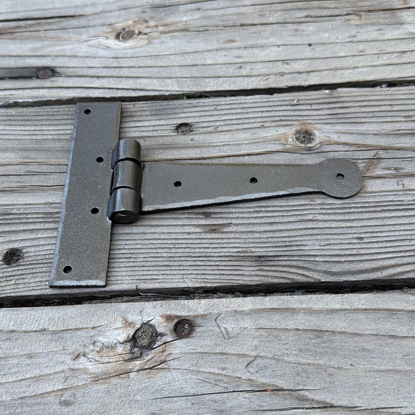 Small Hand forged T Hinge Metallic Black Finish