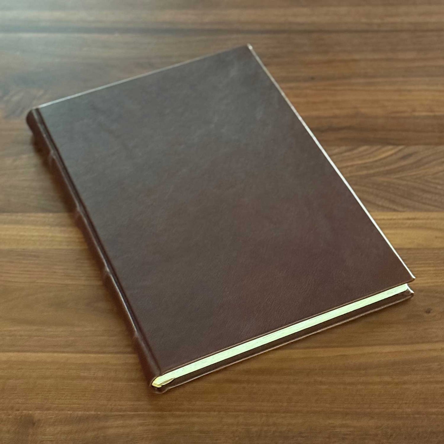 Large Handbound Old Book Style Journal - Hand Cut Pages Unlined 10 x 14 Inches