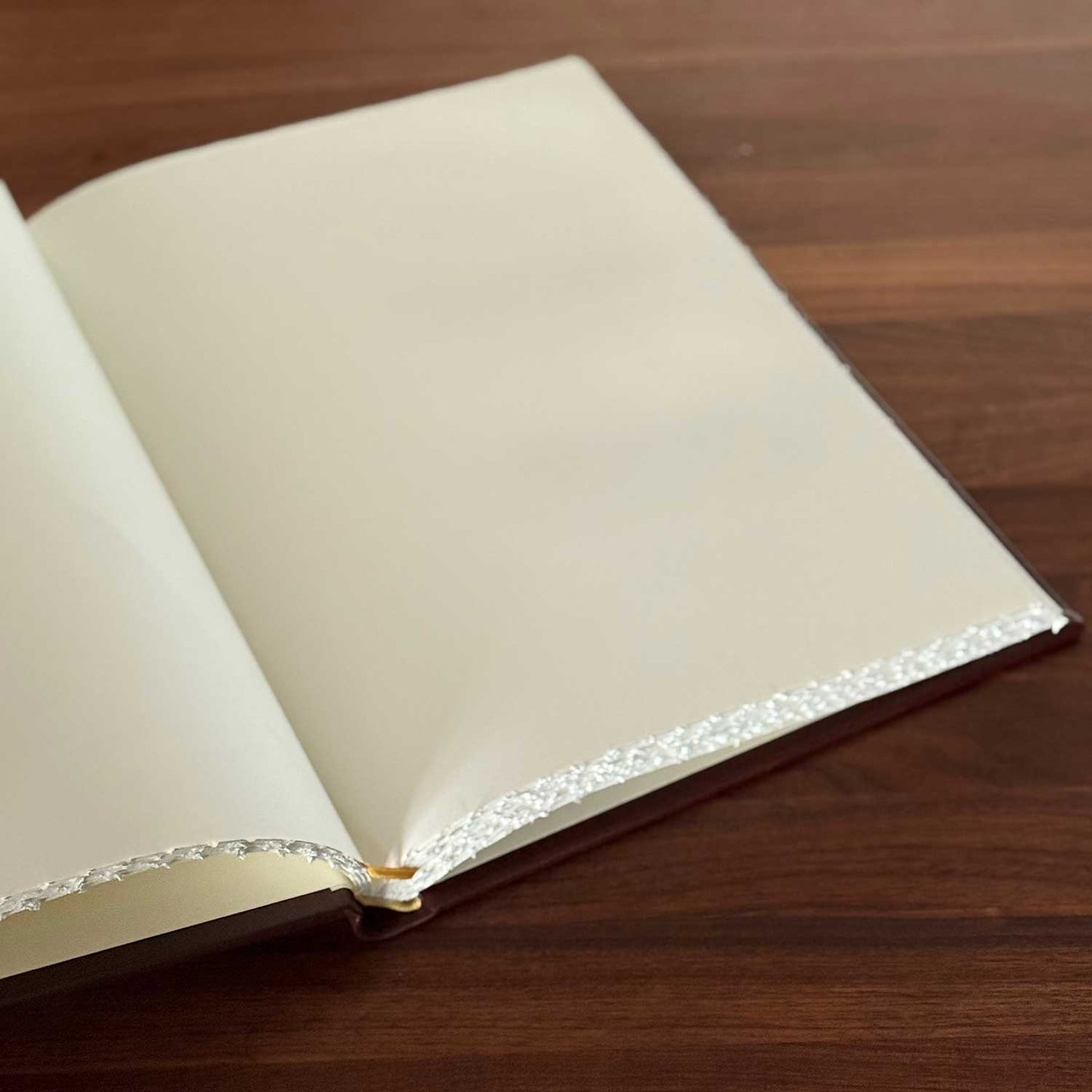 Large Handbound Old Book Style Journal - Hand Cut Pages Unlined 10 x 14 Inches