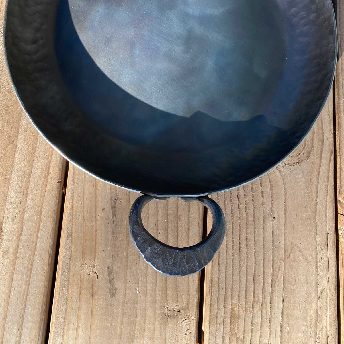 Hand Forged 13 Inch Steel Skillet with Helper Handle