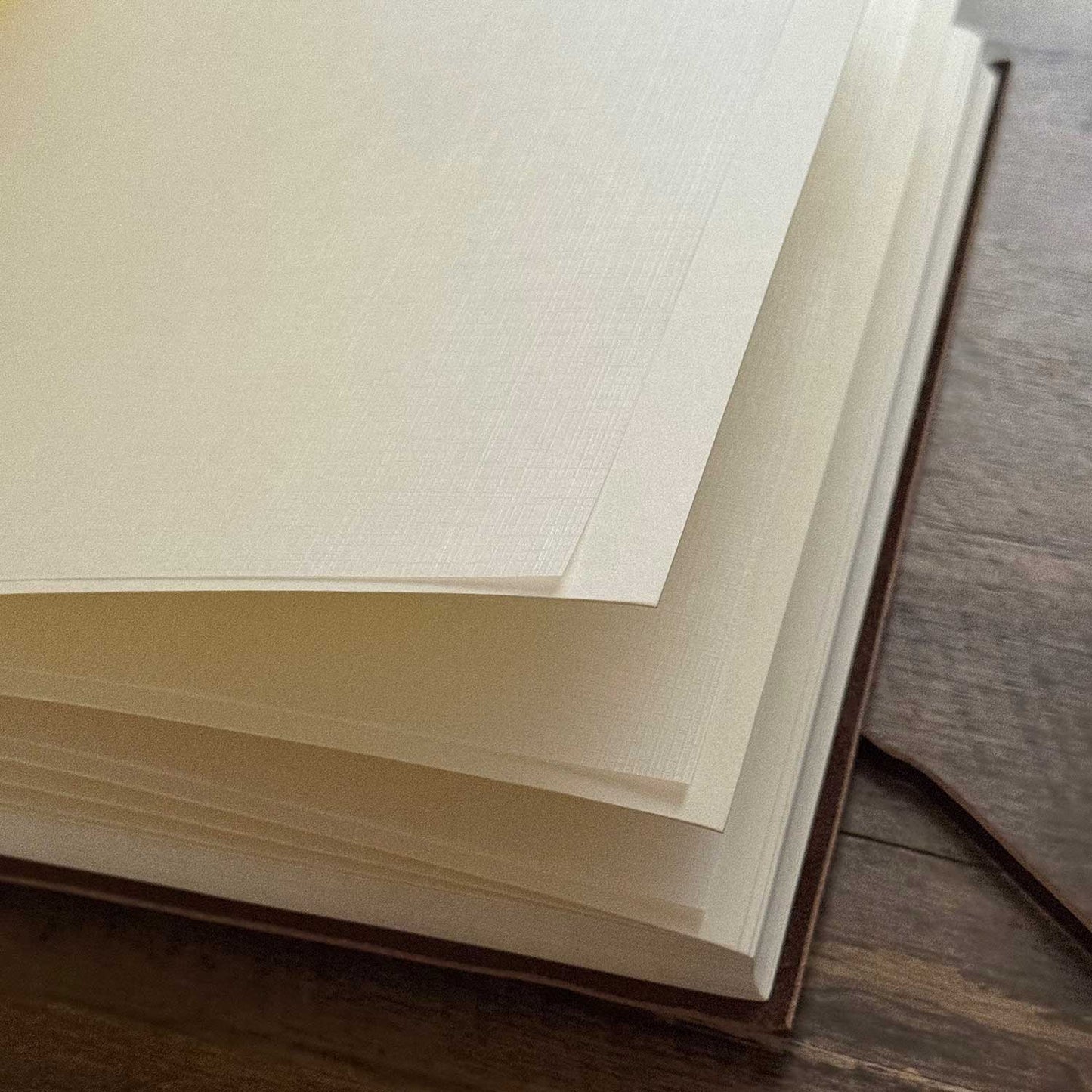 Brown Leather Photo Album with 30 Thick Card Paper Leaves / Pages