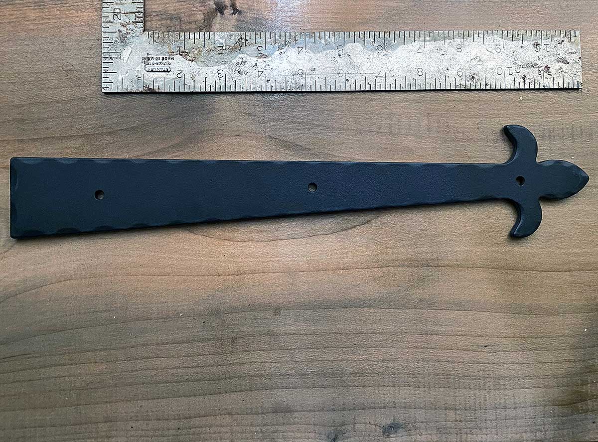 Black Iron Decorative Strap Screw Mount 14 Inch