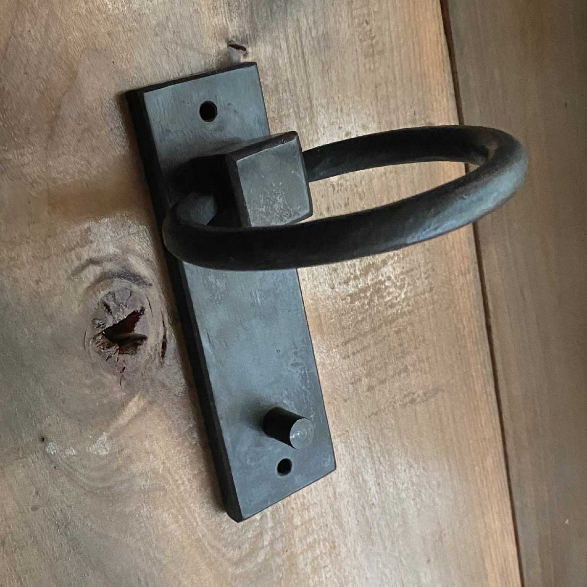 Hand Forged Ring Door Knocker - Rustic Blacksmith Finish