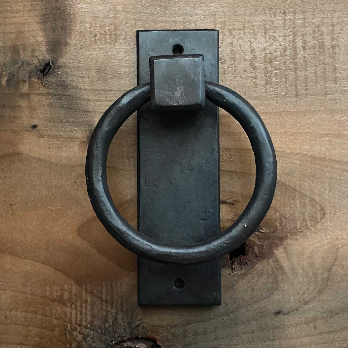 Hand Forged Ring Door Knocker - Rustic Blacksmith Finish