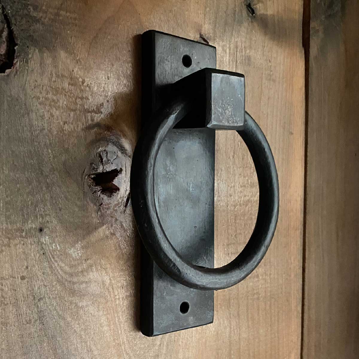 Hand Forged Ring Door Knocker - Rustic Blacksmith Finish