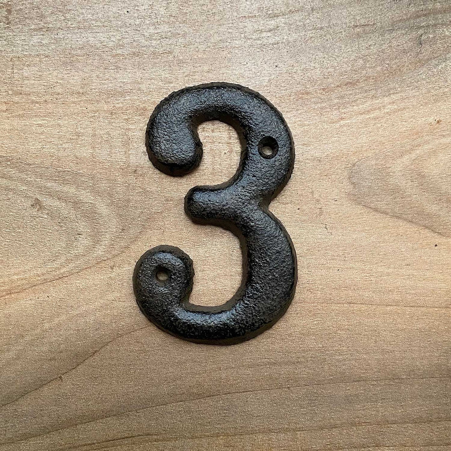 Rustic Cast Iron Number 3 - Three