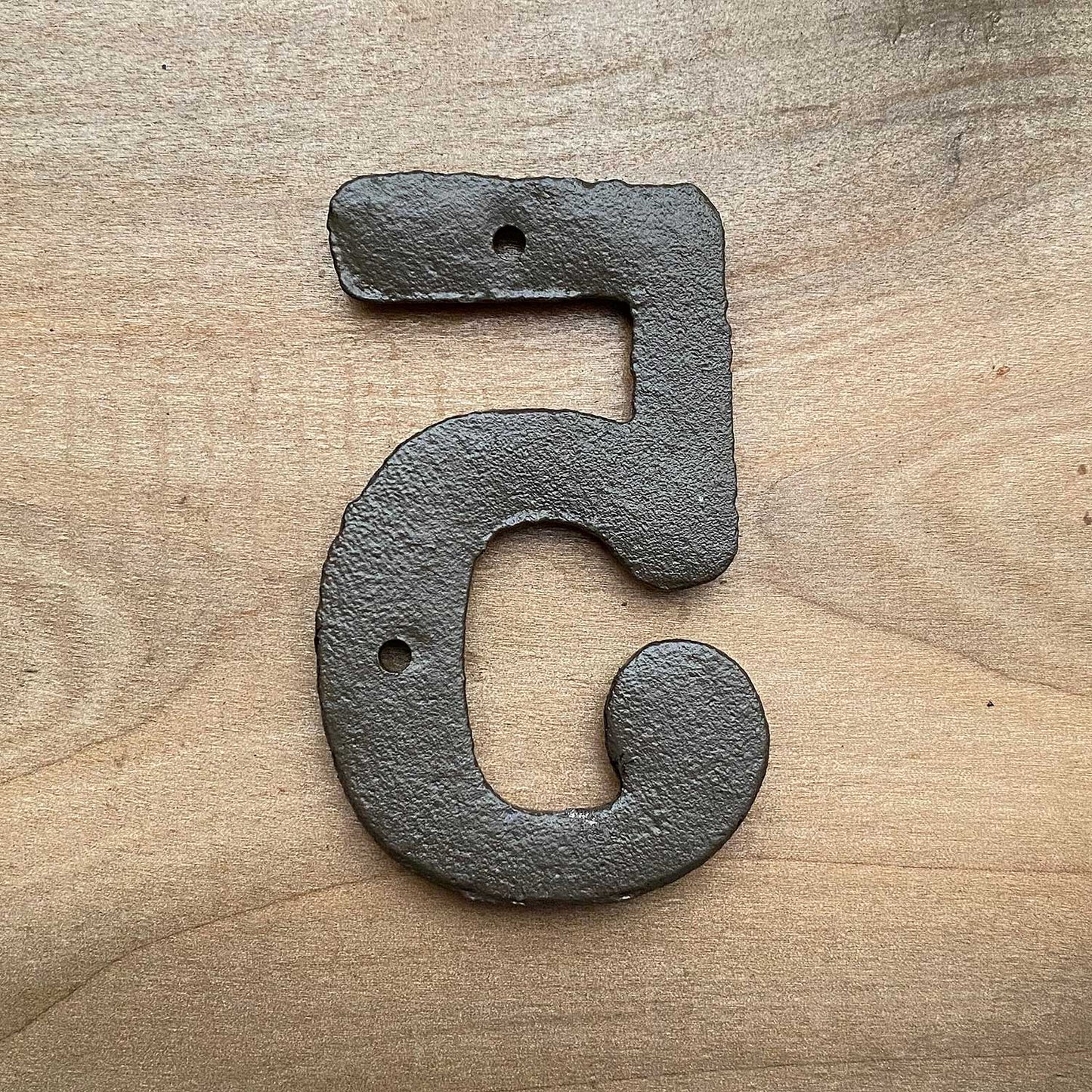 Rustic Cast Iron Number Five / 5