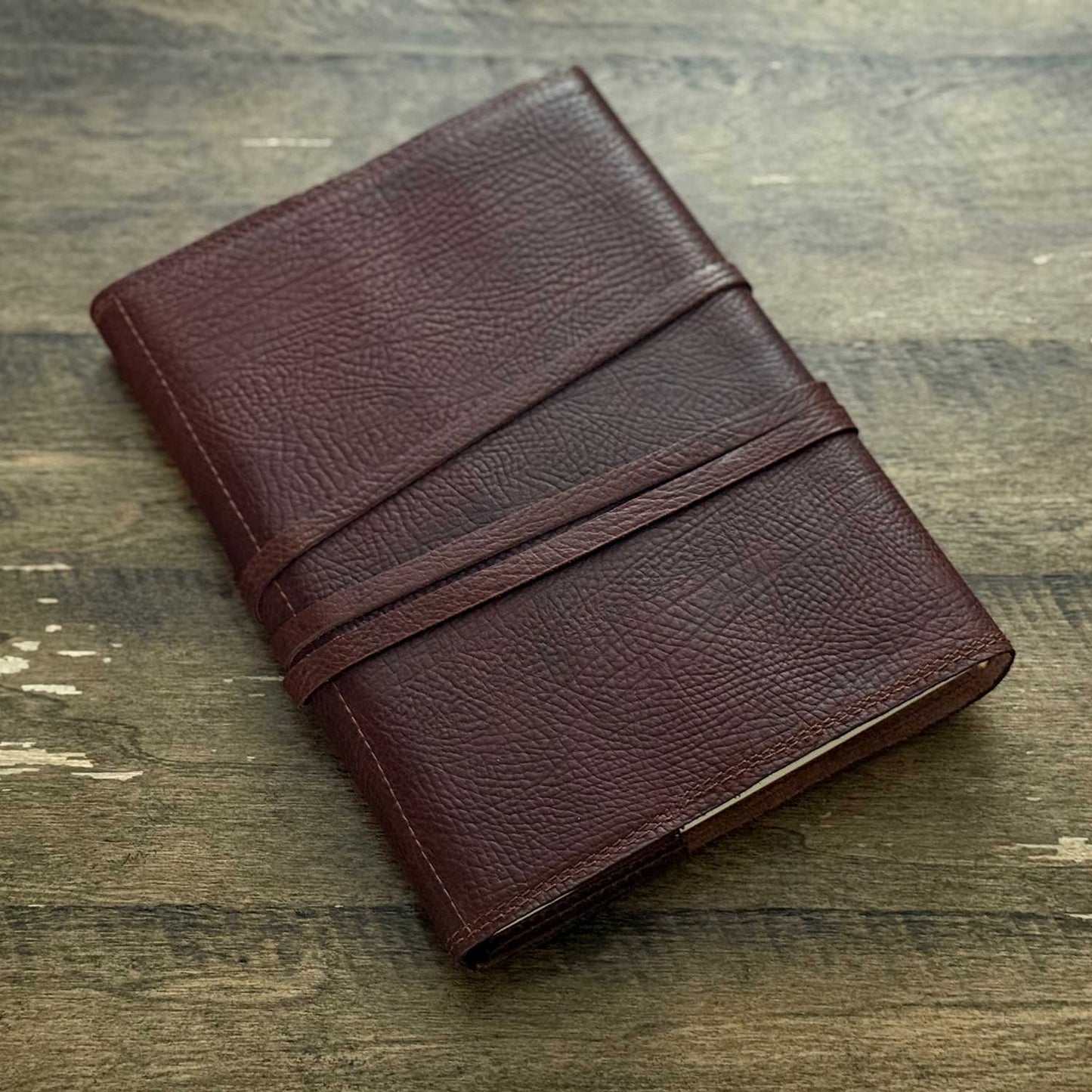 Refillable Leather Journal 5 x 8 Inches Long Leather Lace / Wrap