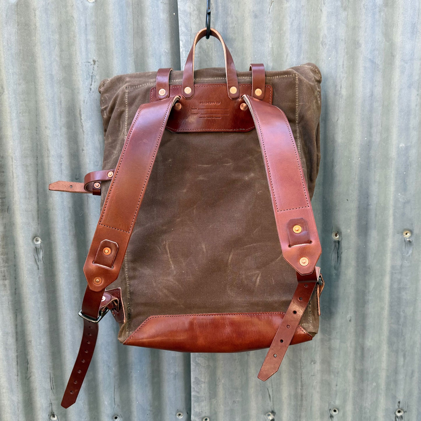 Wilder Waxed Canvas and Leather Backpack - Brush Brown
