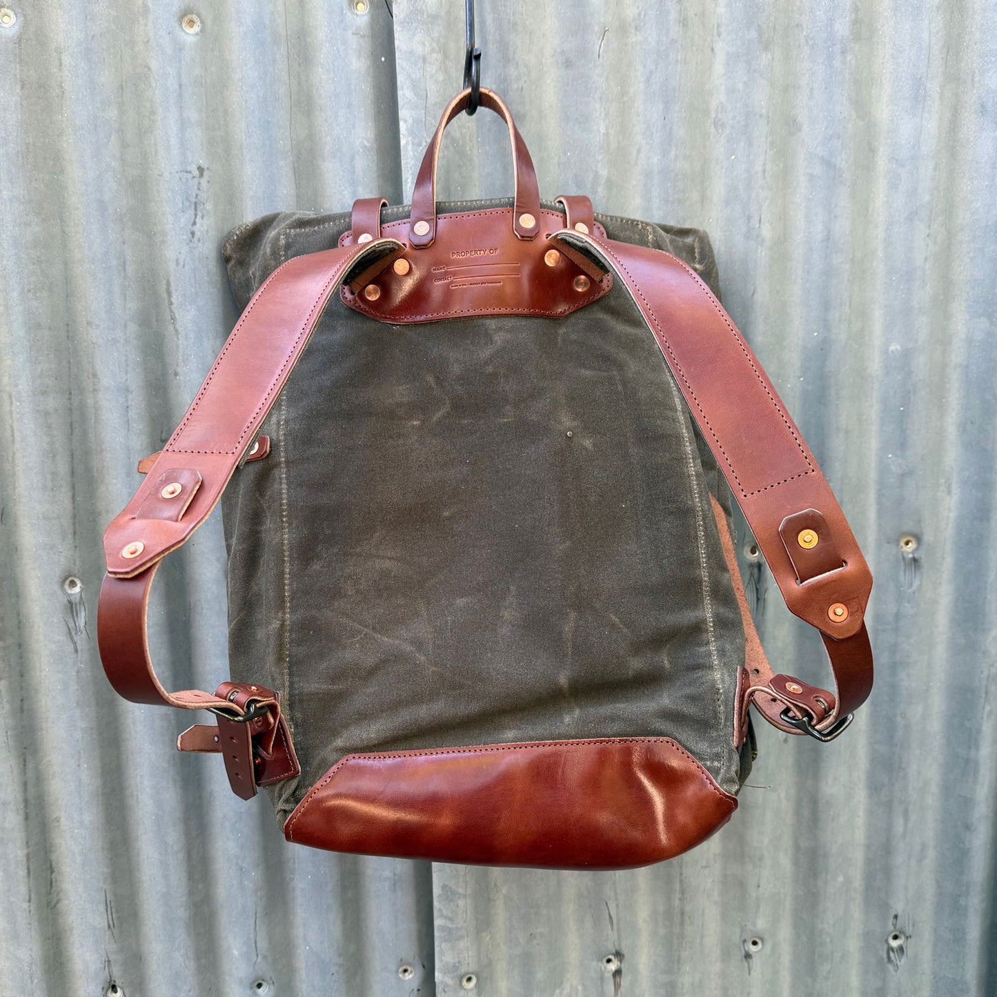 The Wilder Backpack - Waxed Canvas and Leather - Field Tan
