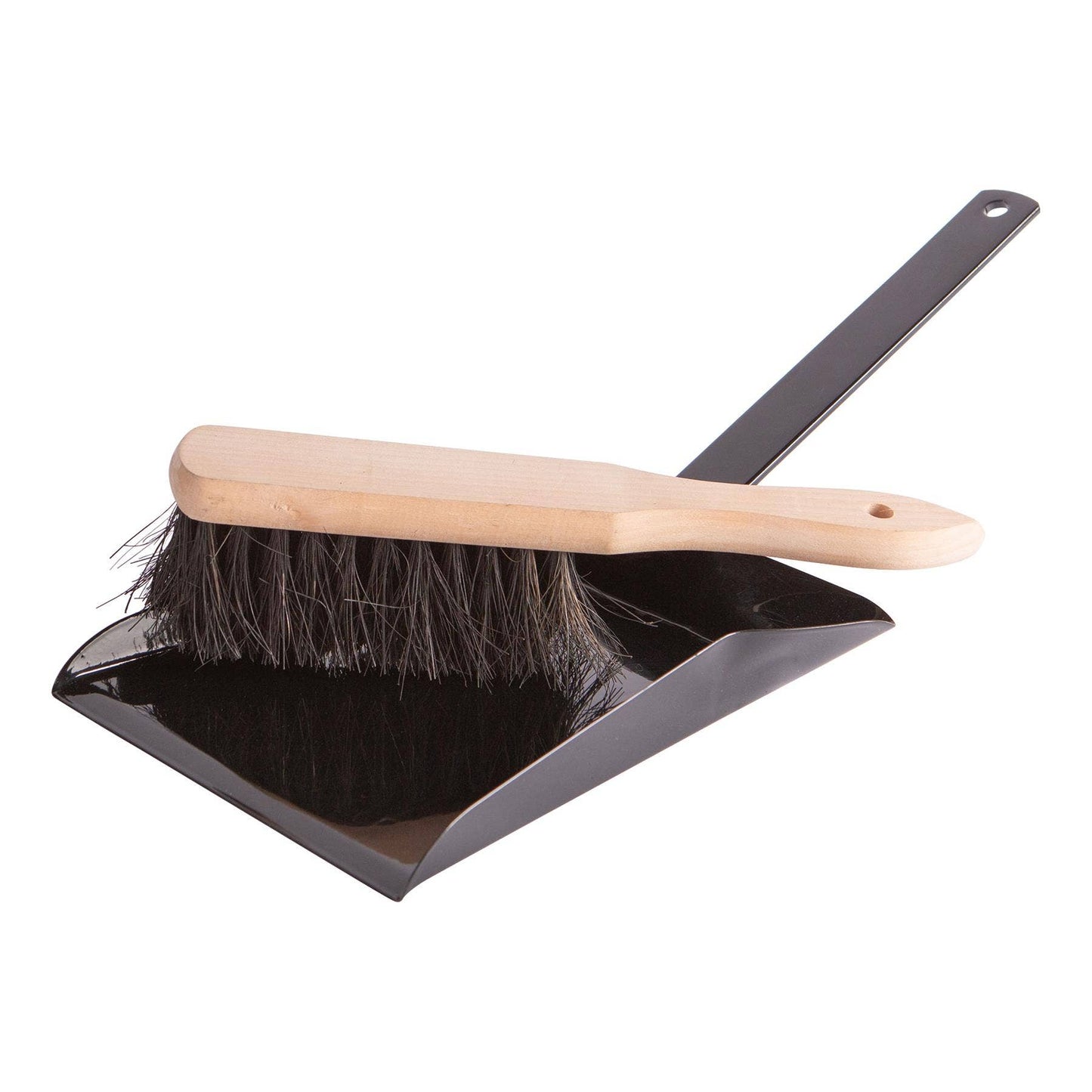 Black Iron / Metal Dustpan & Brush Set