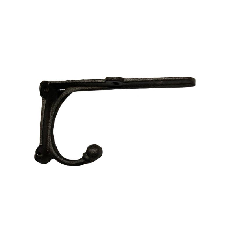 Shelf Bracket With Hook Cast Iron Small 6 Inch