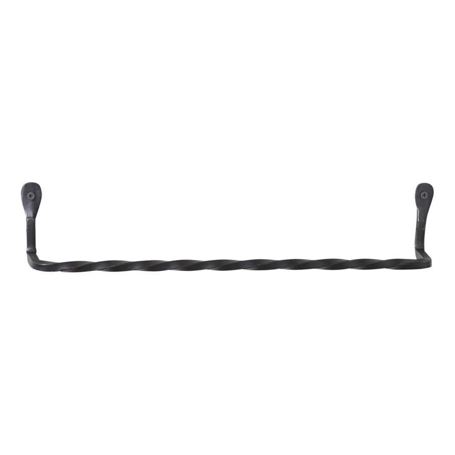 Wrought Iron Hand Forged 16-Inch Twisted Towel Bar Rack