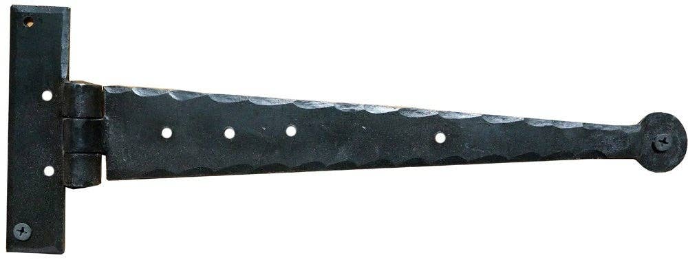 Black Iron Hand Forged T-Hinge 12 Inch