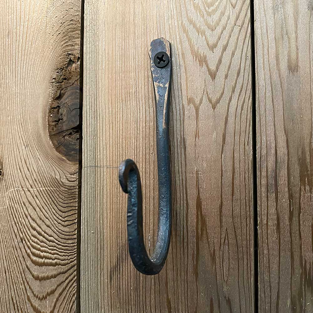 Hand Forged Hook 4 Inch Hammered Metal / Iron