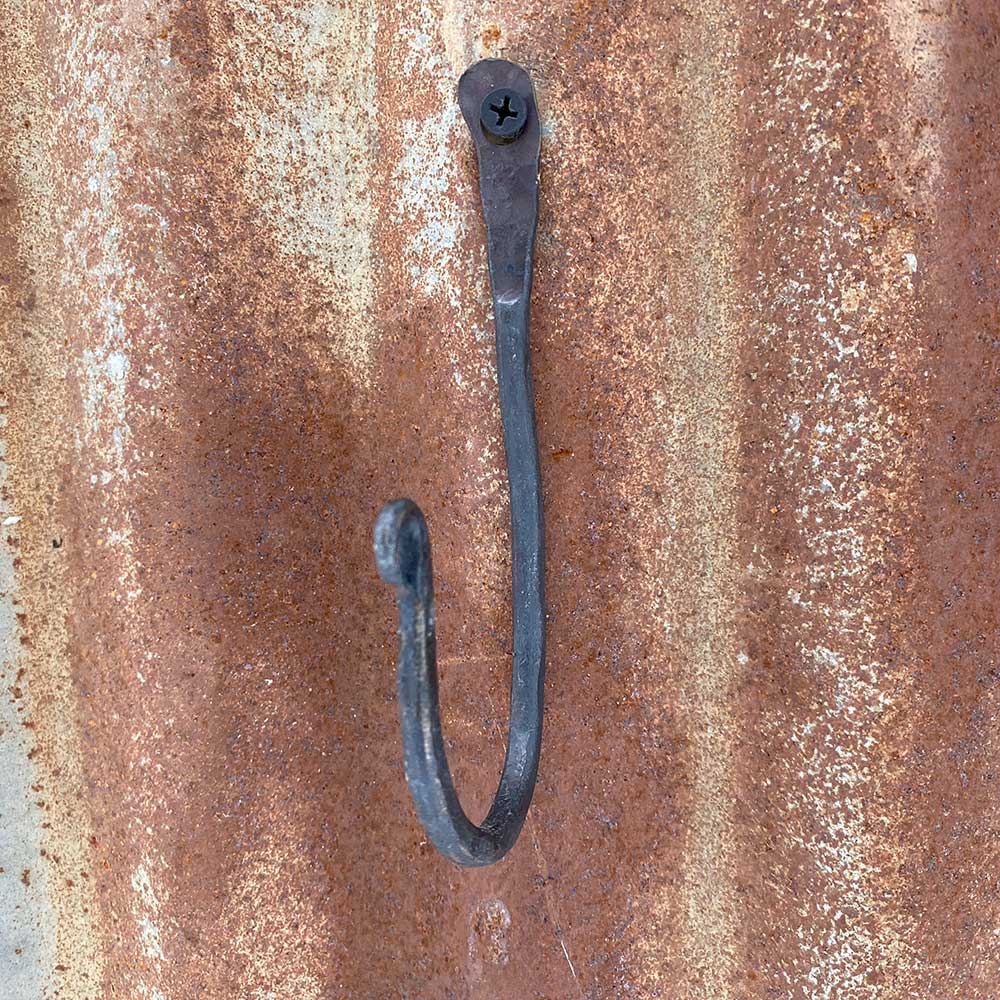 Hand Forged Metal Wall Hook - Ghost Town Hardware - 5 Inch
