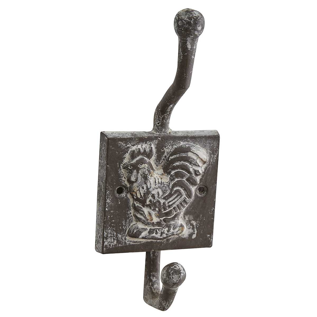 Rooster Cast Hook Whitewash - Park Designs