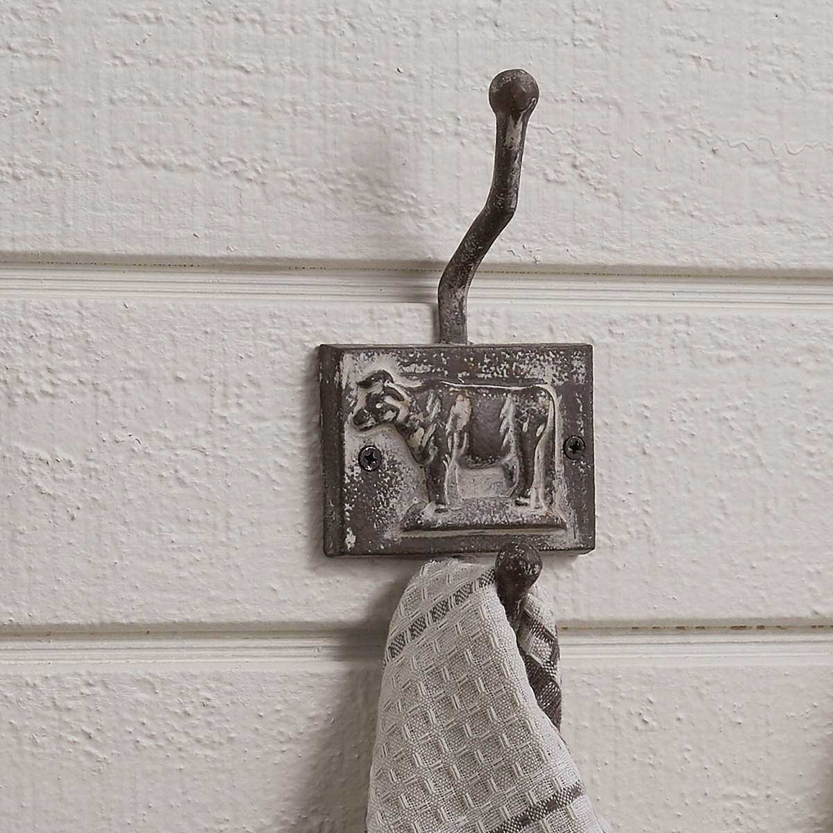 Rooster Cast Hook Whitewash - Park Designs