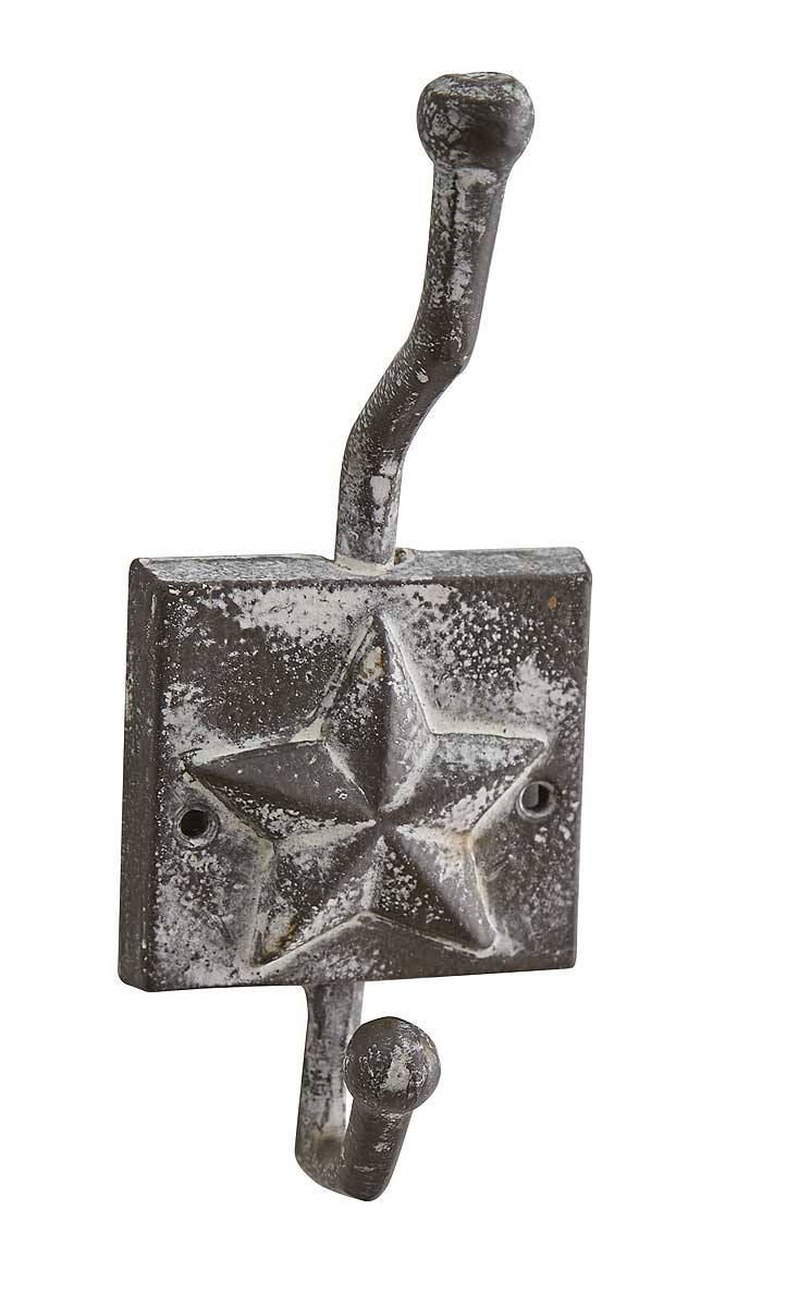 Star Cast Hook Whitewash Tin Hook
