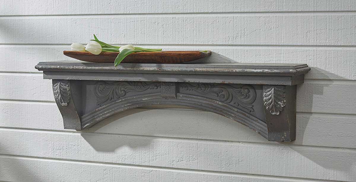 Park Designs Mantel Shelf In Aged Gray