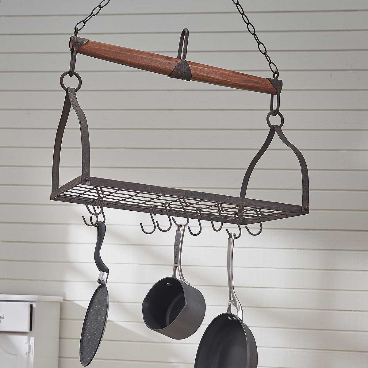 Park Designs Wood and Iron Yoke Hanging Pot Rack