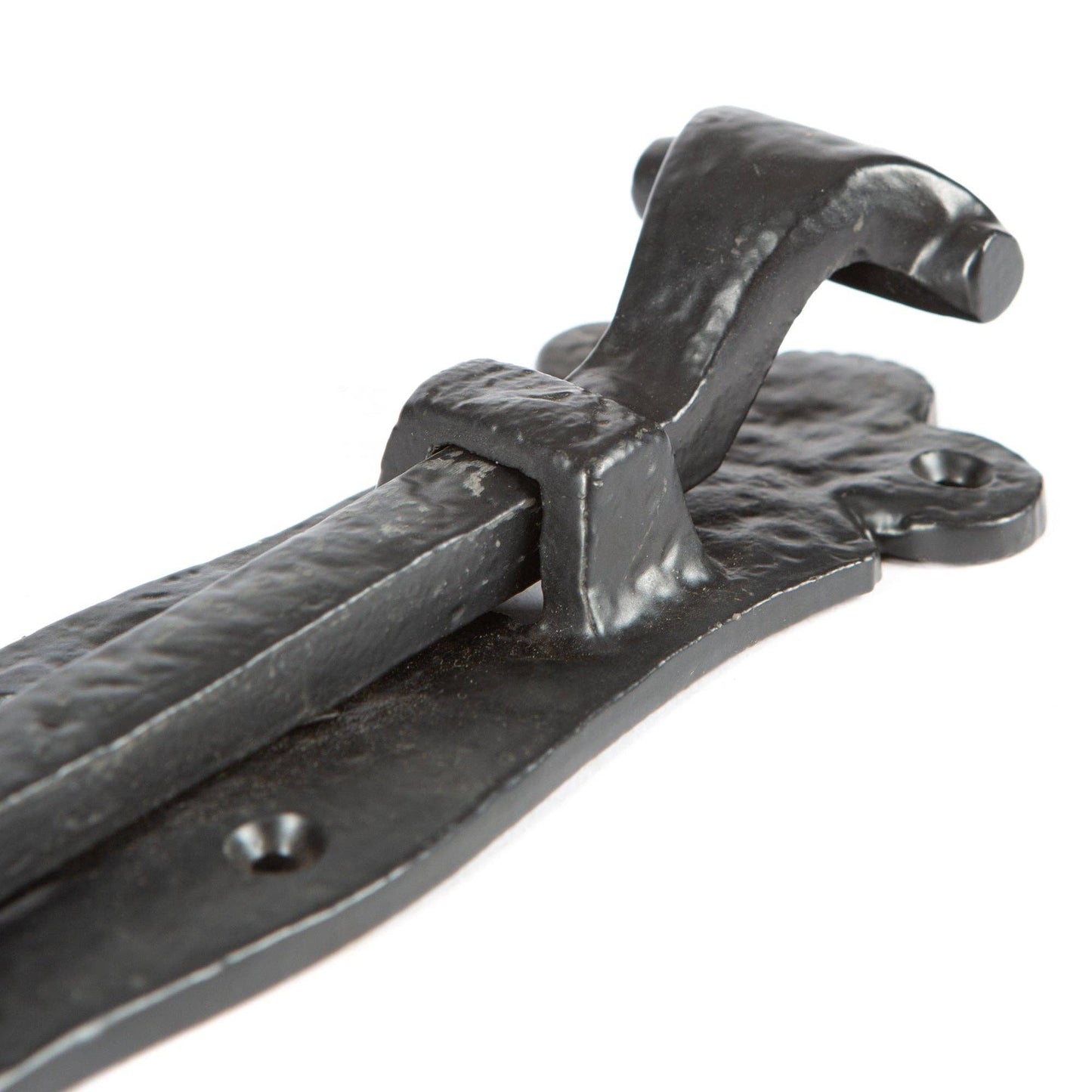 Straight Bolt Latch Black Finish Cast Iron 7.25 inches