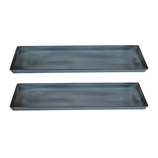 Galvanized Steel Planter Tray, Nantucket Blue, Small