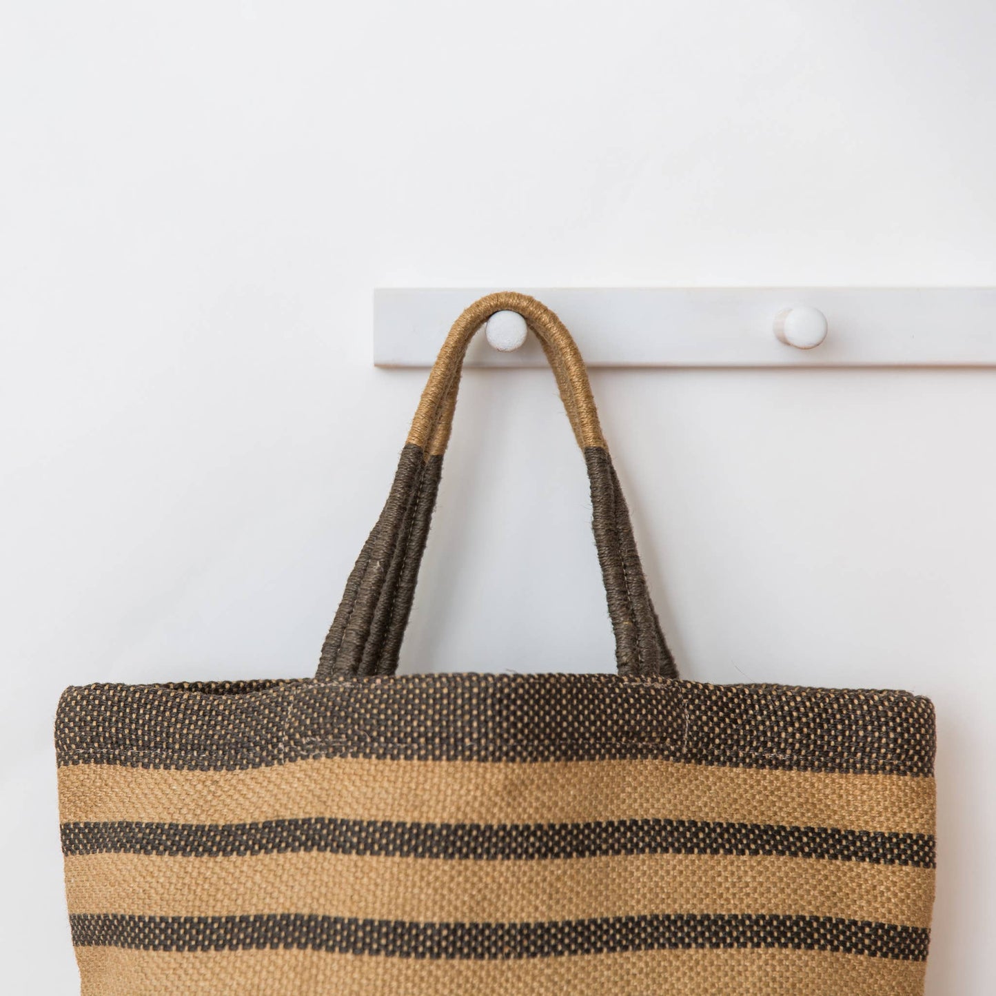 Jute Tote Bag - Sonoma Grey Stripe