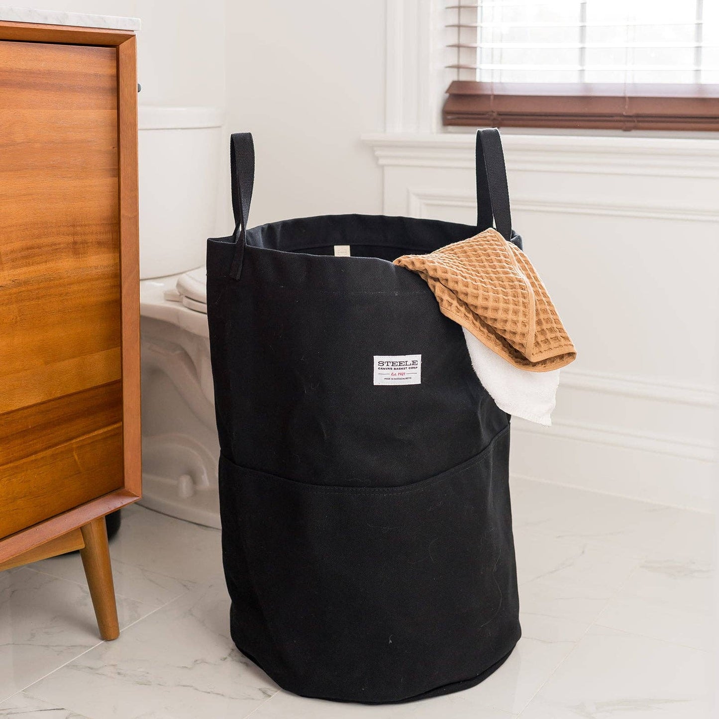 Steele Black Tall Canvas Storage / Laundry Bin