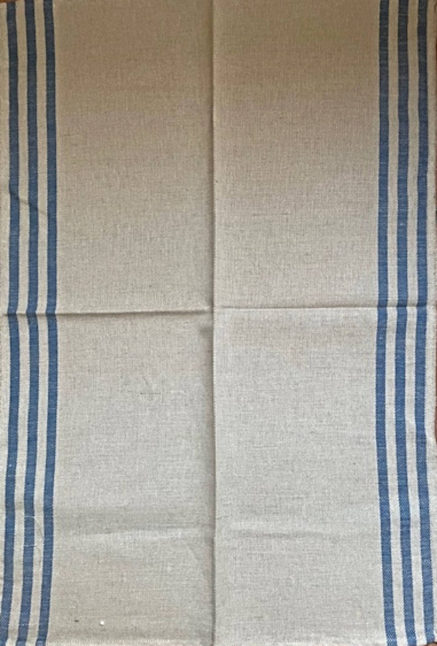 French Country Blue Stripe Linen Tea Towel / Place Setting