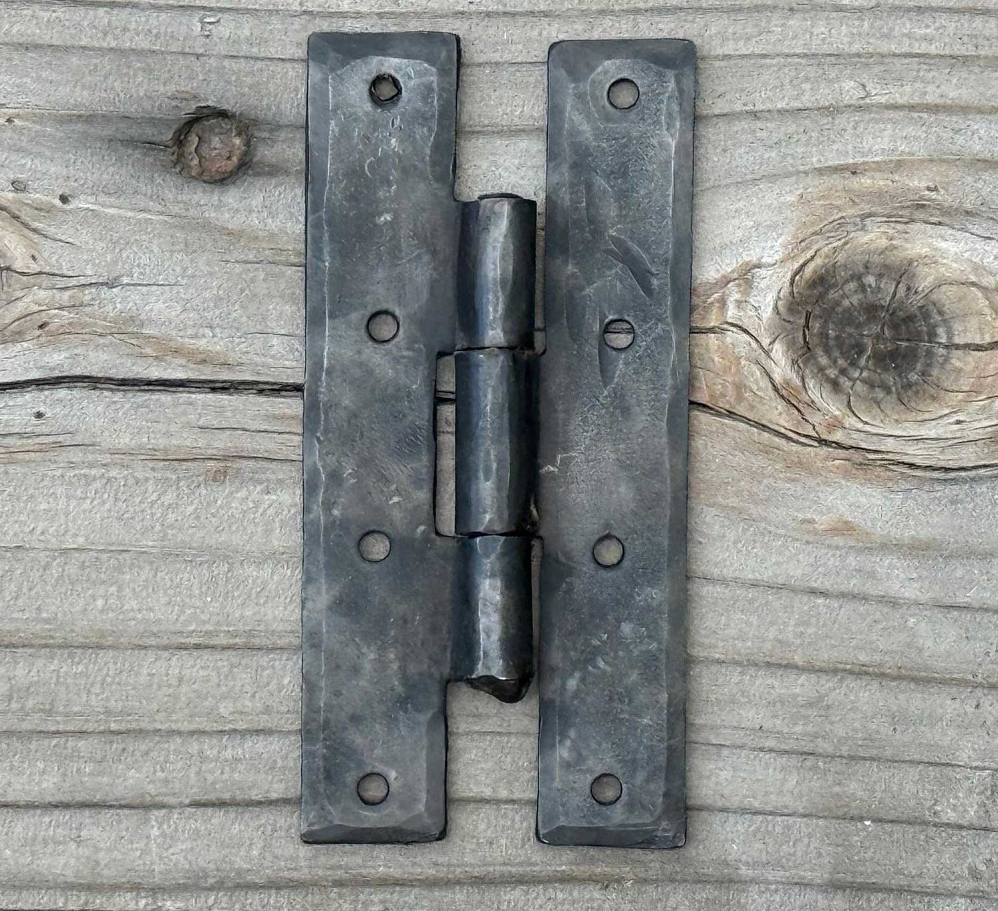 Small Forged H Hinge 4 Inch Beeswax / Blacksmith Finish