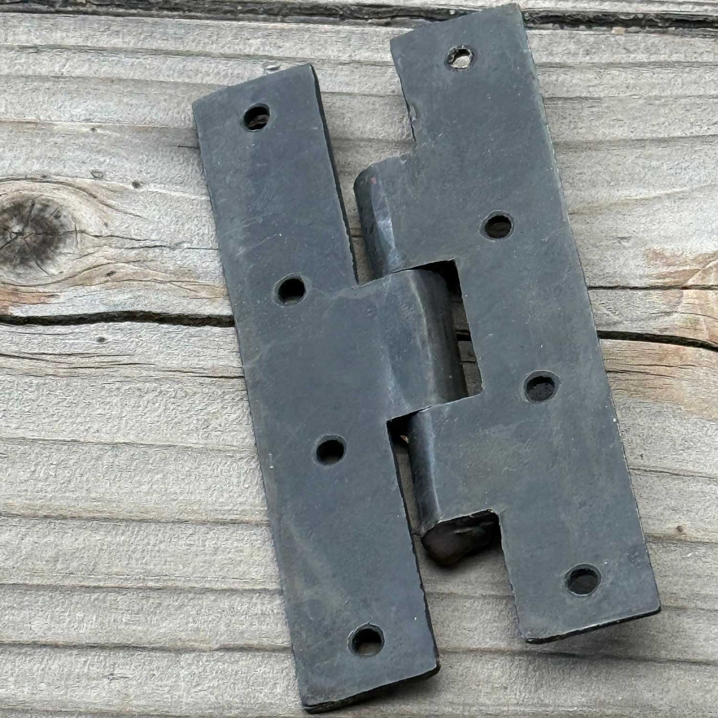 Small Forged H Hinge 4 Inch Beeswax / Blacksmith Finish