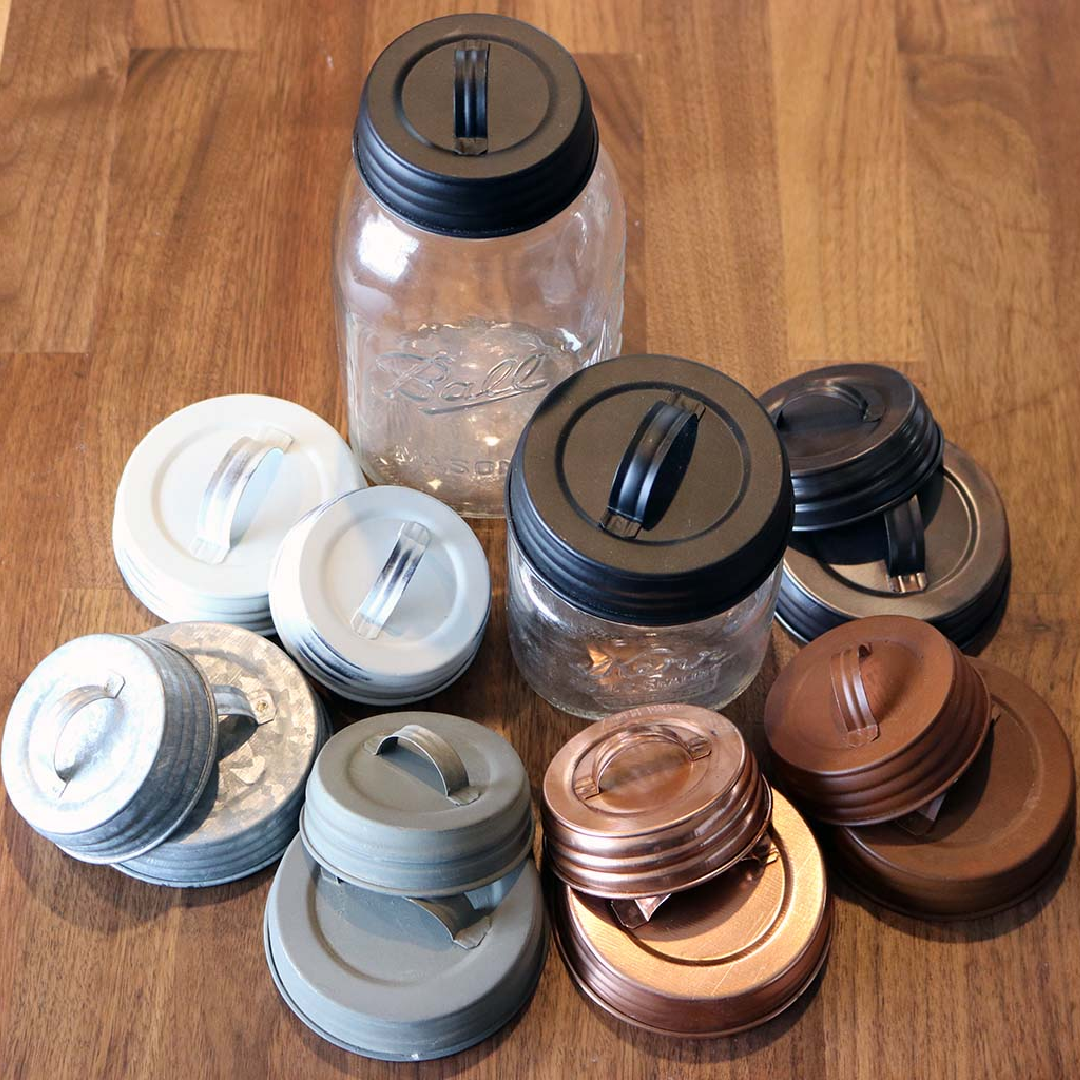 Galvanized Metal Handle / Canister Lid for Mason Jars