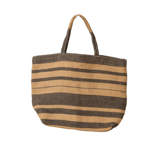 Jute Tote Bag - Sonoma Grey Stripe