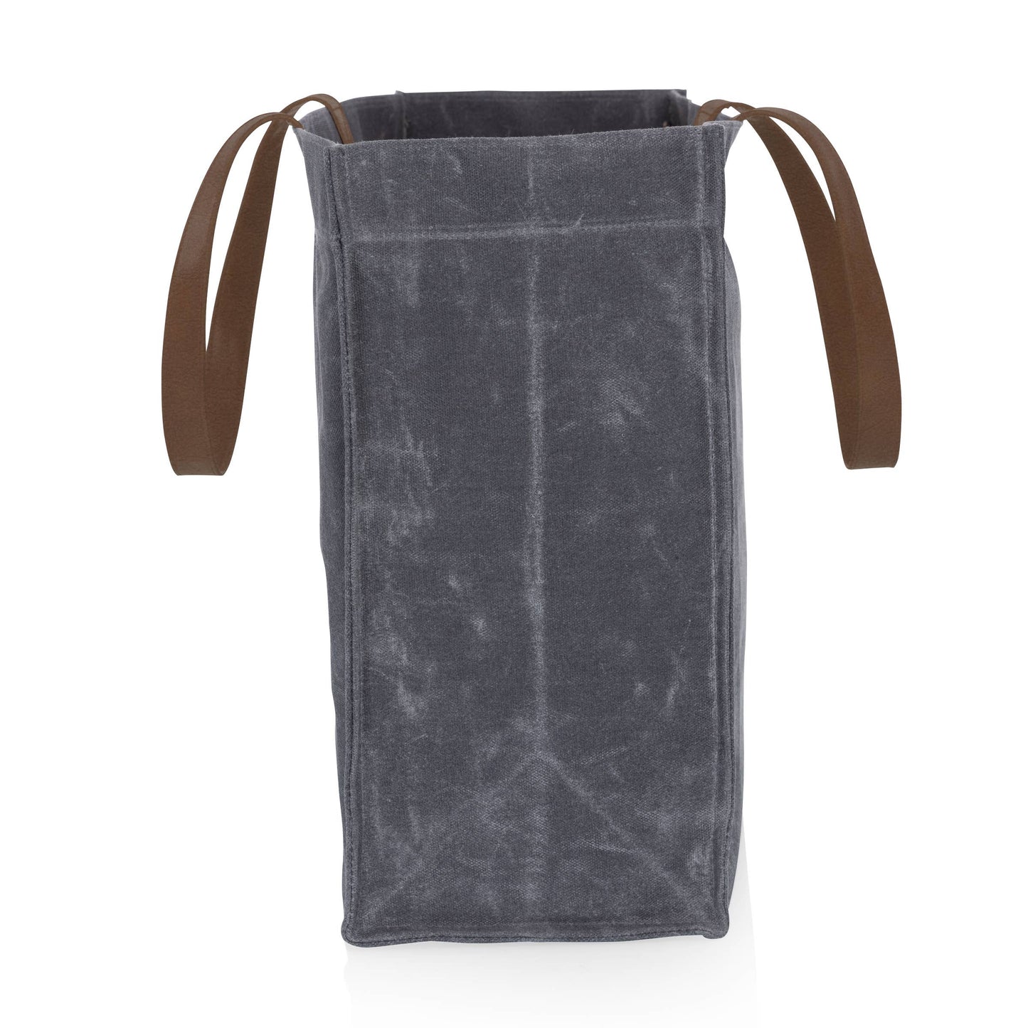 Market Waxed Canvas Tote with Leatherette Handles - Gray