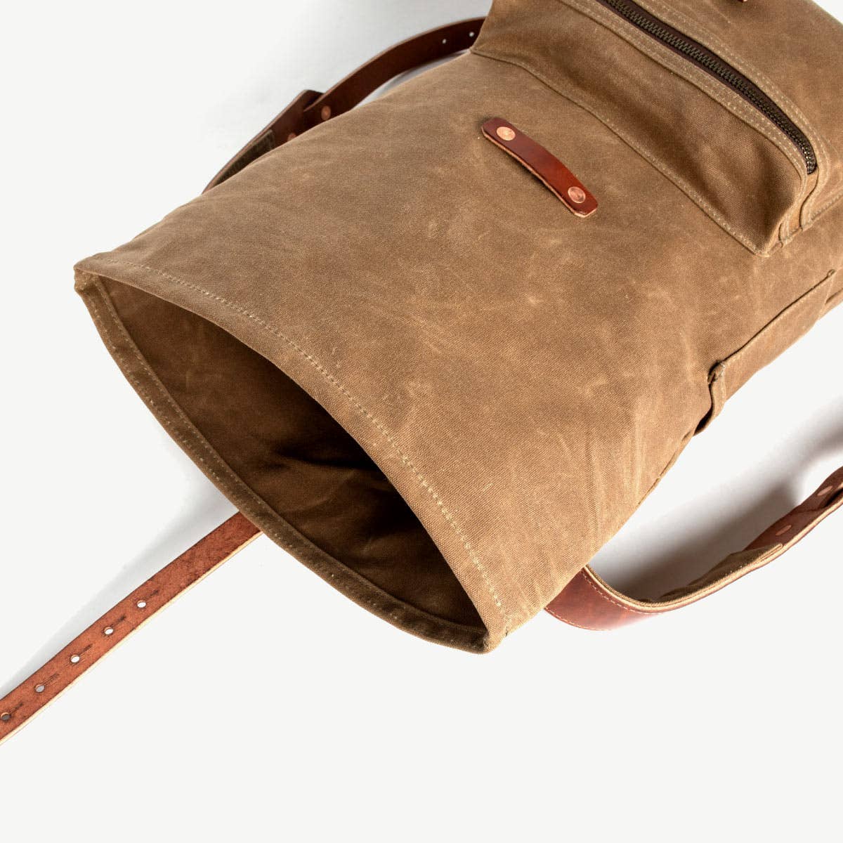 Biographer Backpack - Waxed Canvas / Leather - Brush Brown