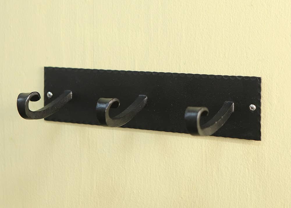 The Lodge Iron Triple Hook Wall Mount Rack