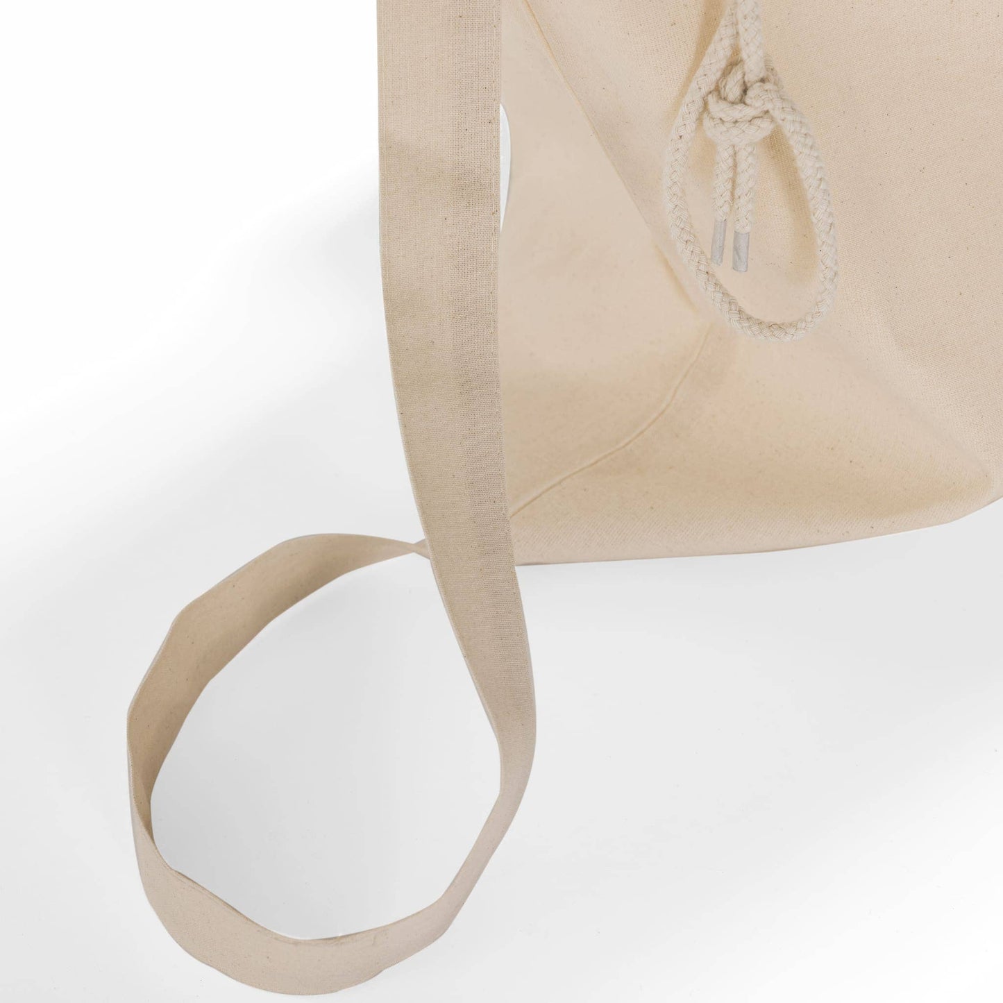 Cotton Canvas Laundry Bag With Shoulder Strap - Plain / Natural