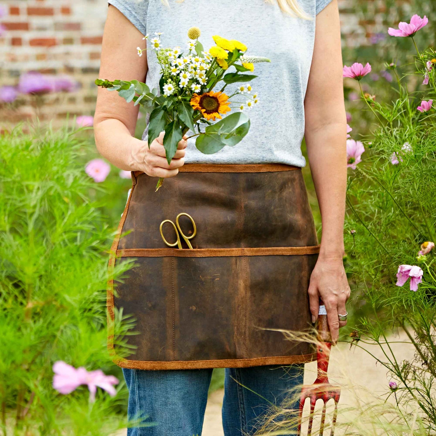 Buffalo Leather Work Apron - Gardening or Tool Belt