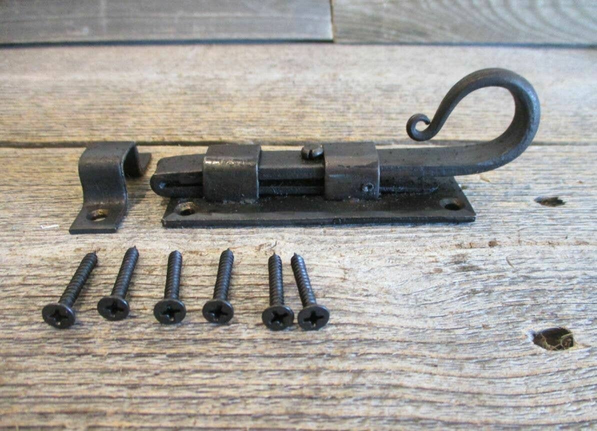 Rustic Latch Lock Sliding Latch 4-5/8 Inches Long with Rustic Forged Design – Lostwestern