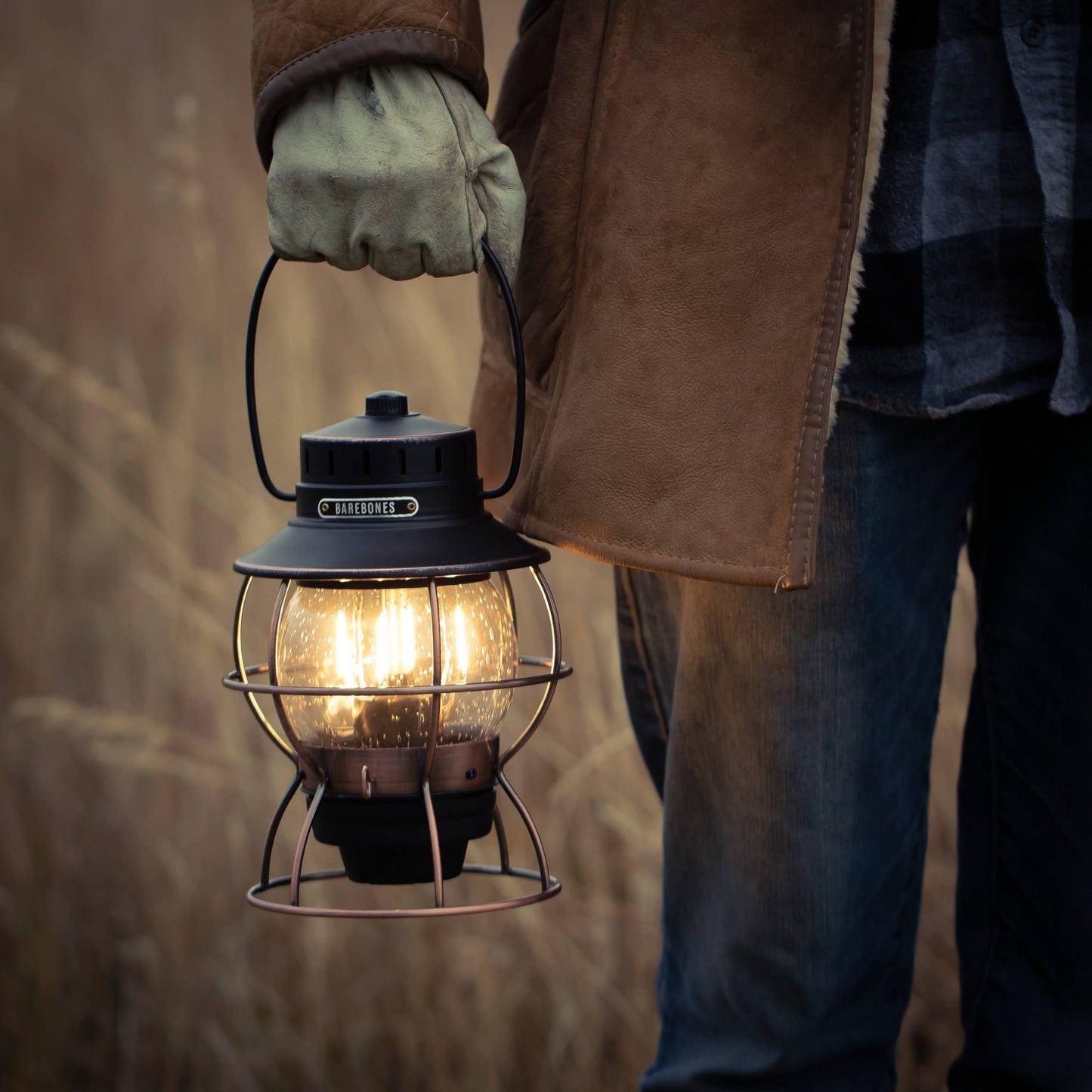 Barebones Railroad Lantern Antique Bronze