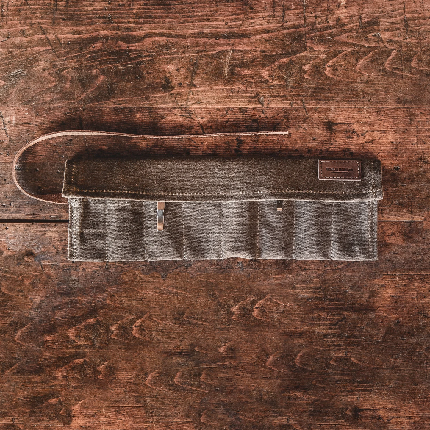 Canvas Pocket Knife and Tool Roll - Field Tan