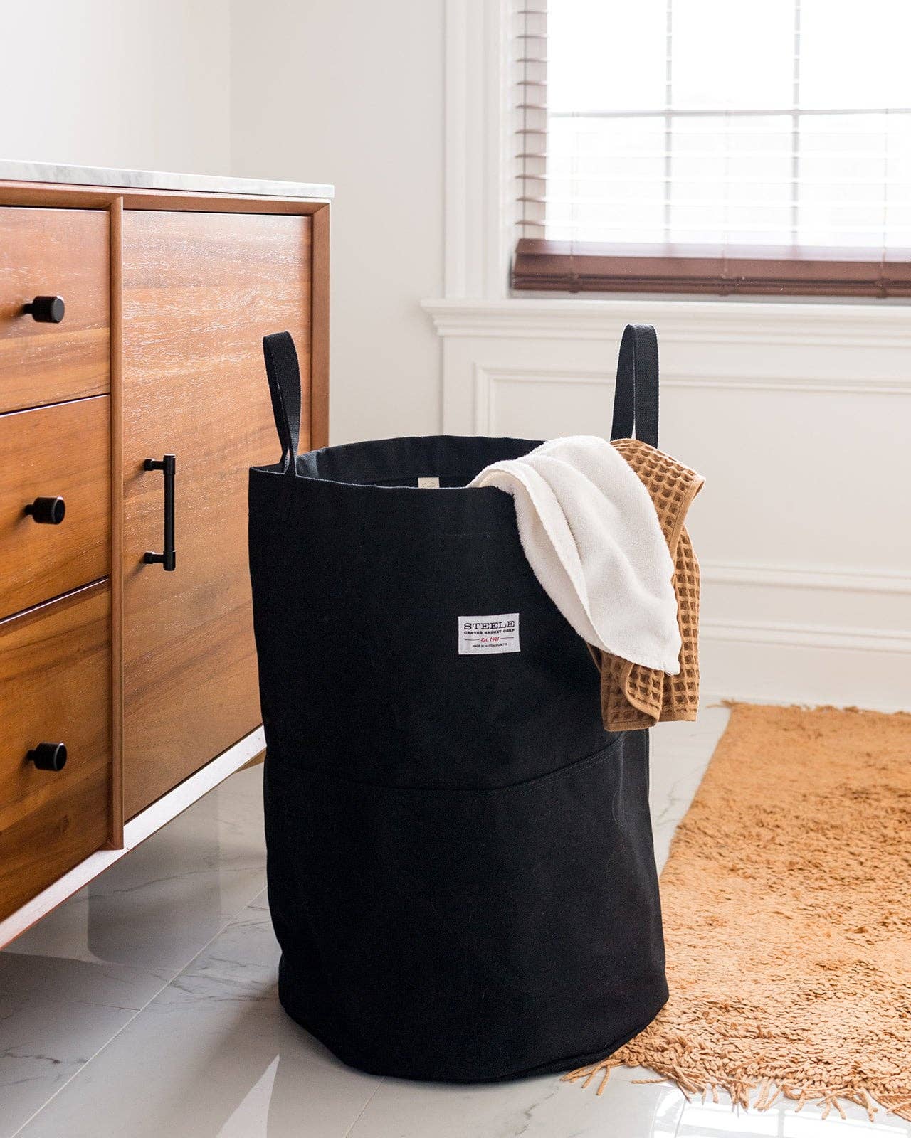 Steele Black Tall Canvas Storage / Laundry Bin