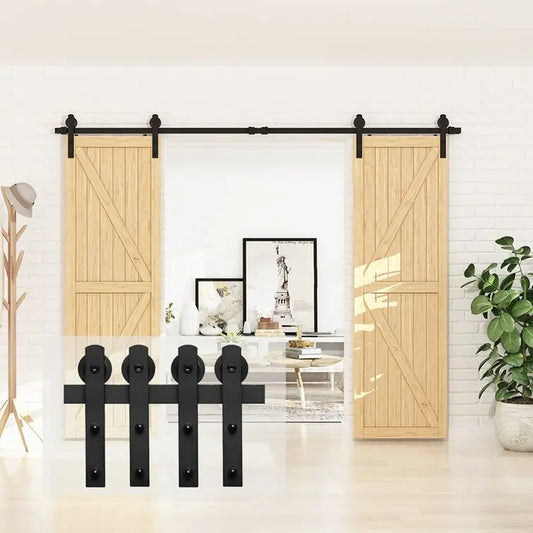 Barn Door Track Kit for Double Door - Door Not Included
