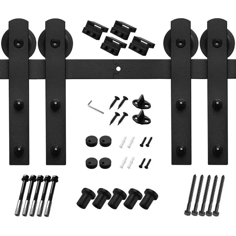Barn Door Track Kit for Double Door - Door Not Included