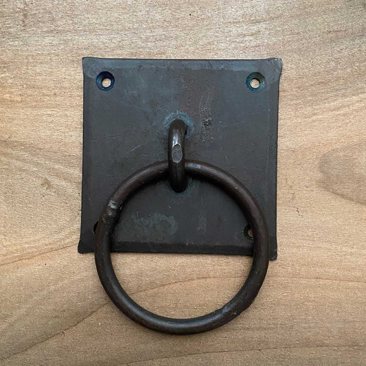 Hand Forged Iron Chest / Drawer / Bin Pulls - Ring Pull 3-1/8 Inch