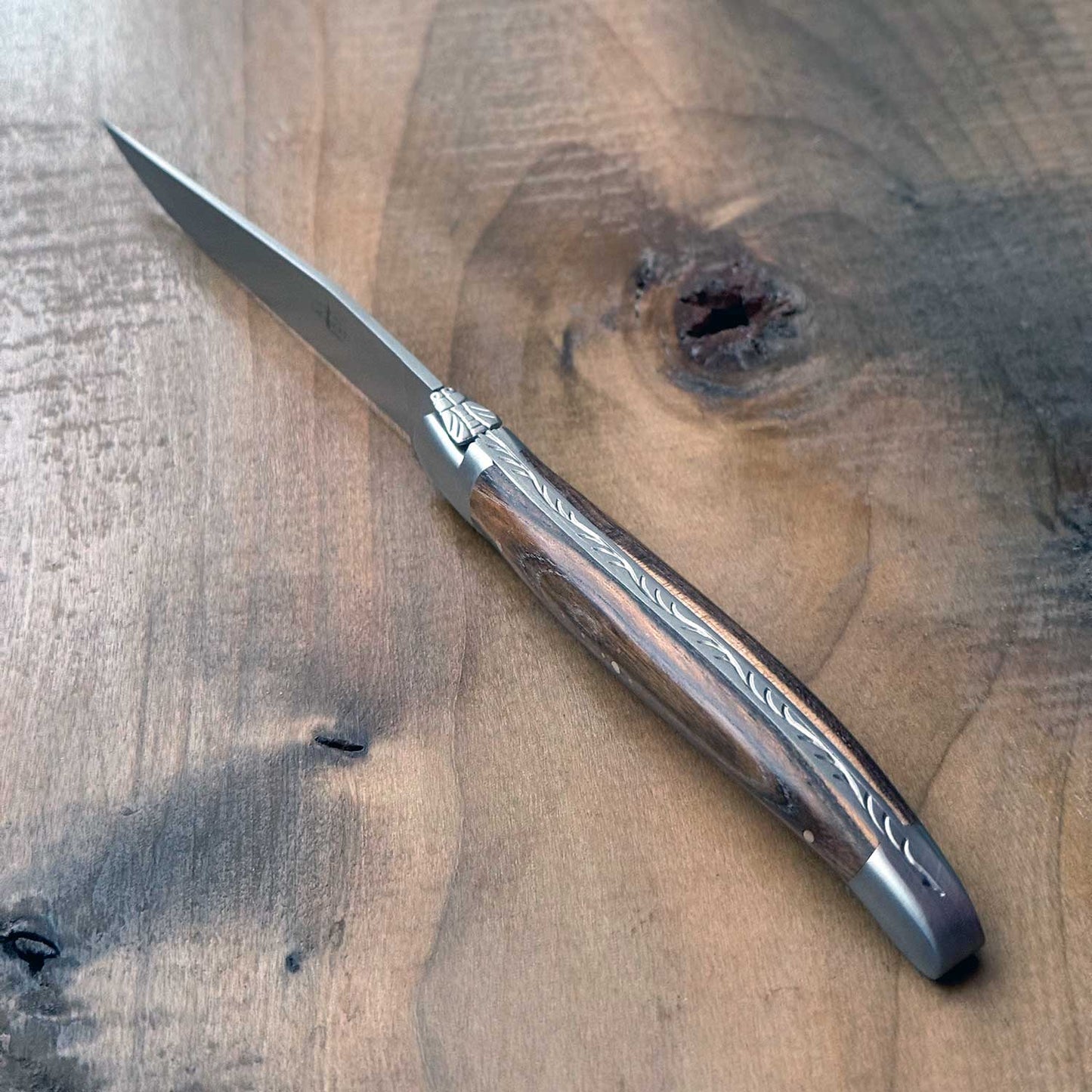 Forge de Laguiole 6 Piece Steak Knife Set - Pistachio Wood Satin Finish