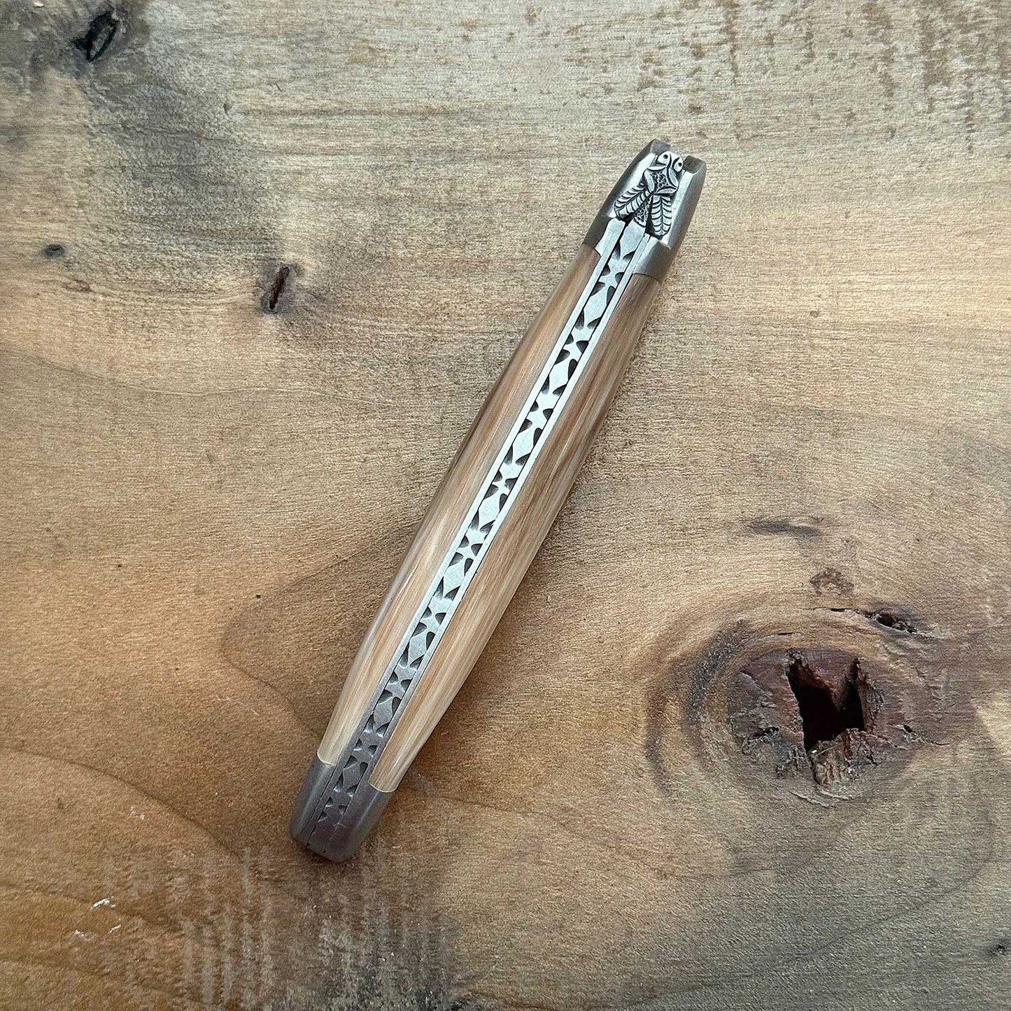 Forge de Laguiole Collectors Series 12 cm Pocket Knife - Brut de Forge Style and Light Horn Handle